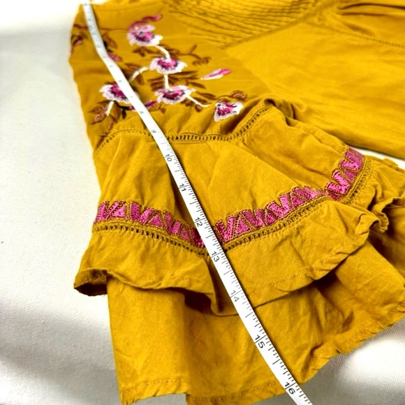 *NWT* FREE PEOPLE Pavlo Dress Gold Embroidered Detail Throughout Fully Lined — M - Picture 3 of 5